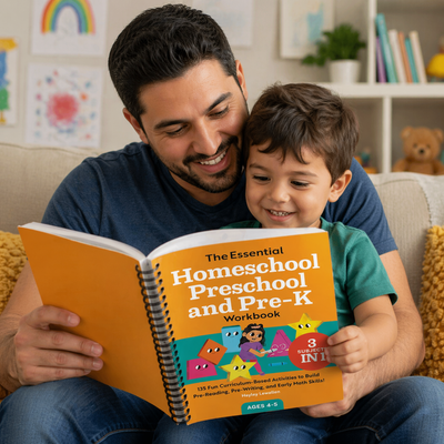 The Essential Homeschool Preschool and Pre-K Workbook: 135 Fun Curriculum-Based Activities to Build Pre-Reading, Pre-Writing, and Early Math Skills!